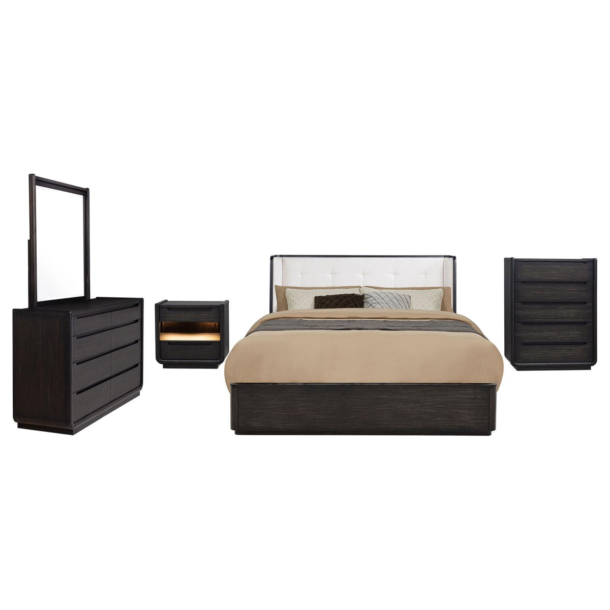 Leandro Bedroom Set - Burnished Black