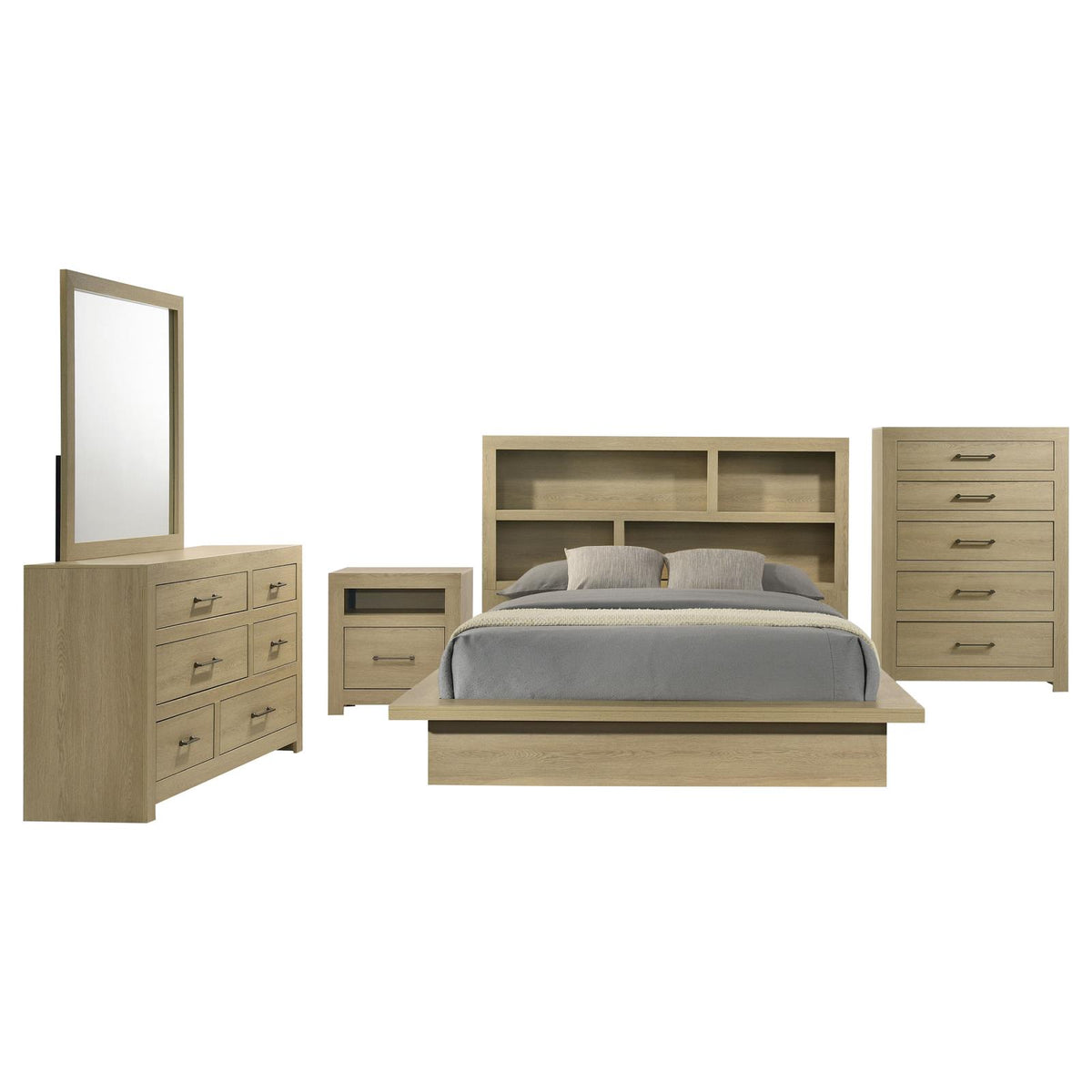 Hendricks Platform Bedroom Set - Light Oak