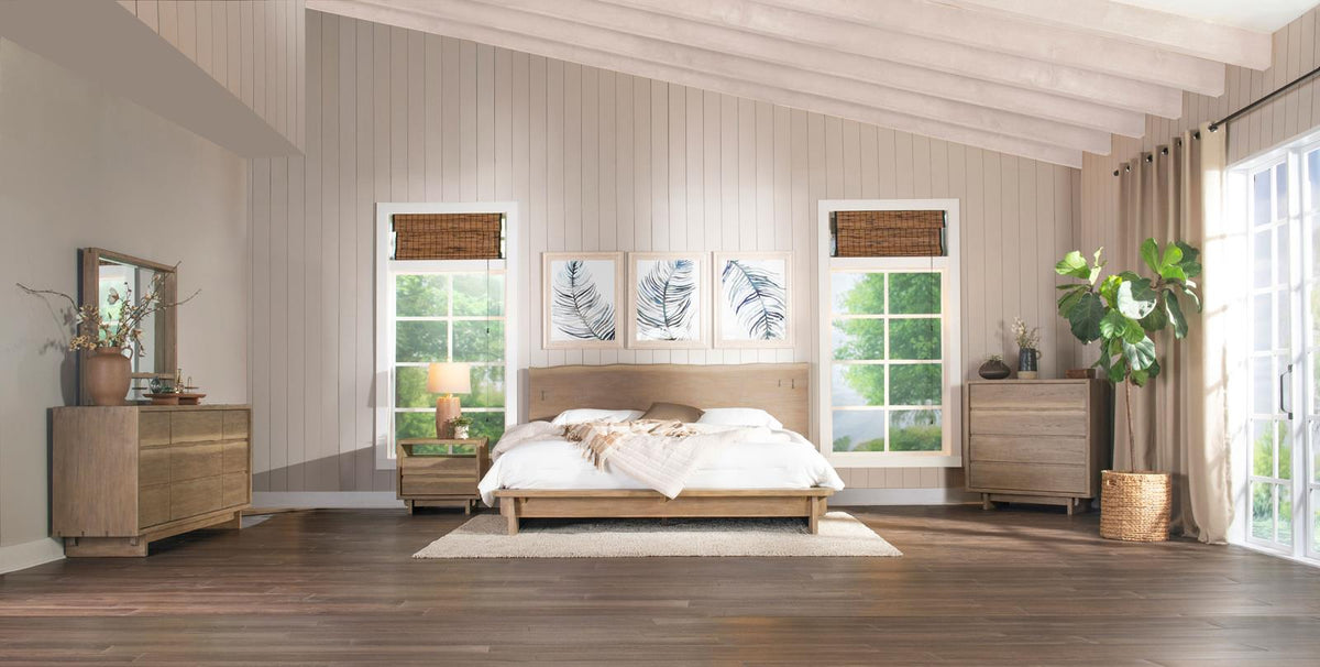 Stillwater Platform Bedroom Set - Weathered Oak