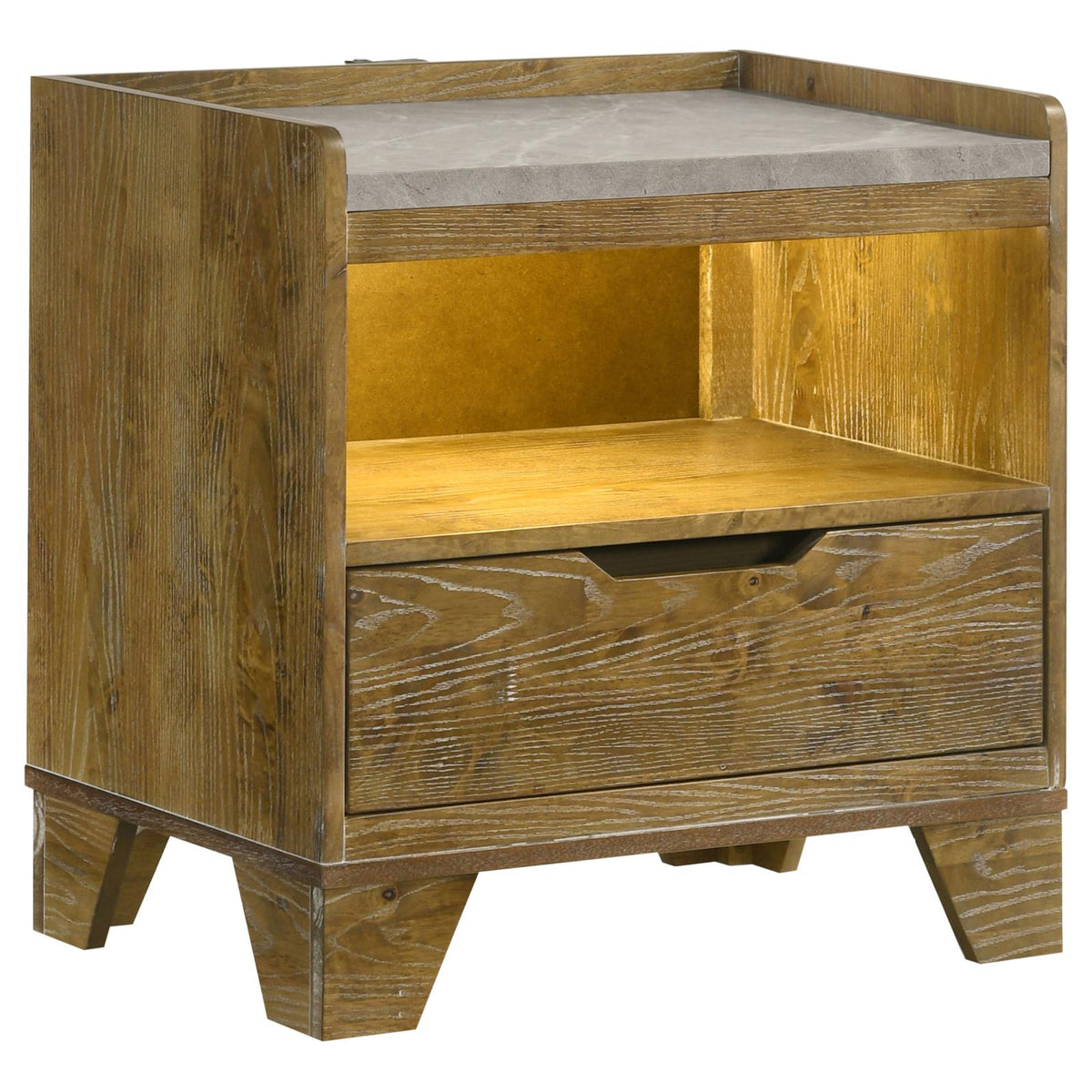 Henderson Panel Bedroom Set - Medium Oak / Light Grey