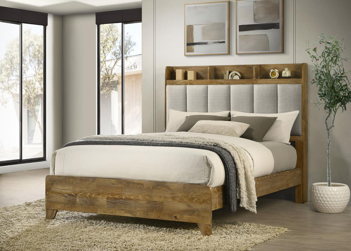 Henderson Panel Bedroom Set - Medium Oak / Light Grey