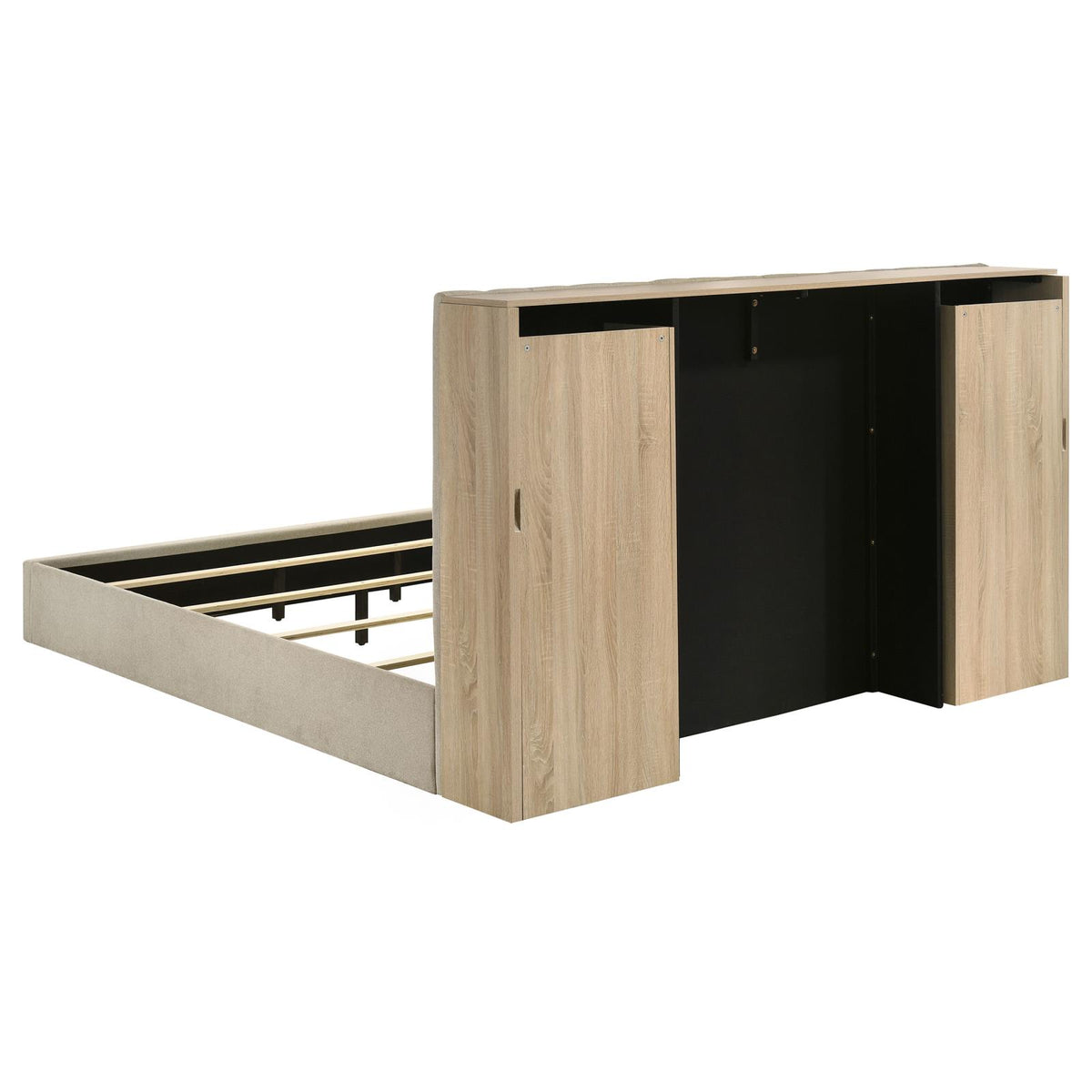 Arielle Bookcase Bedroom Set - Light Tan
