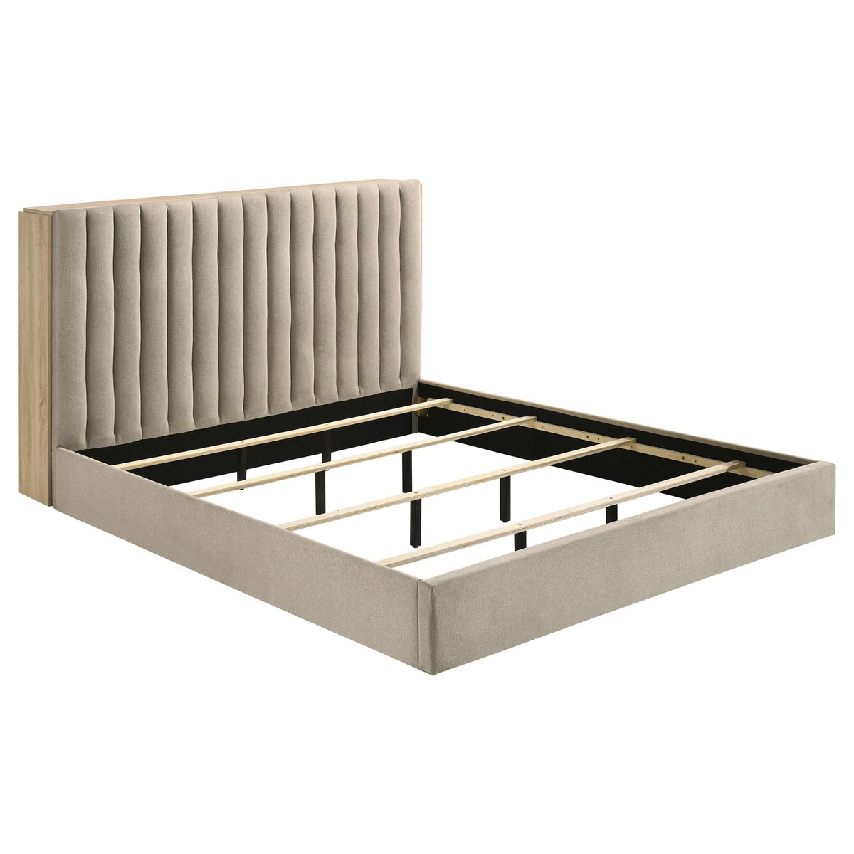 Arielle Bookcase Bedroom Set - Light Tan