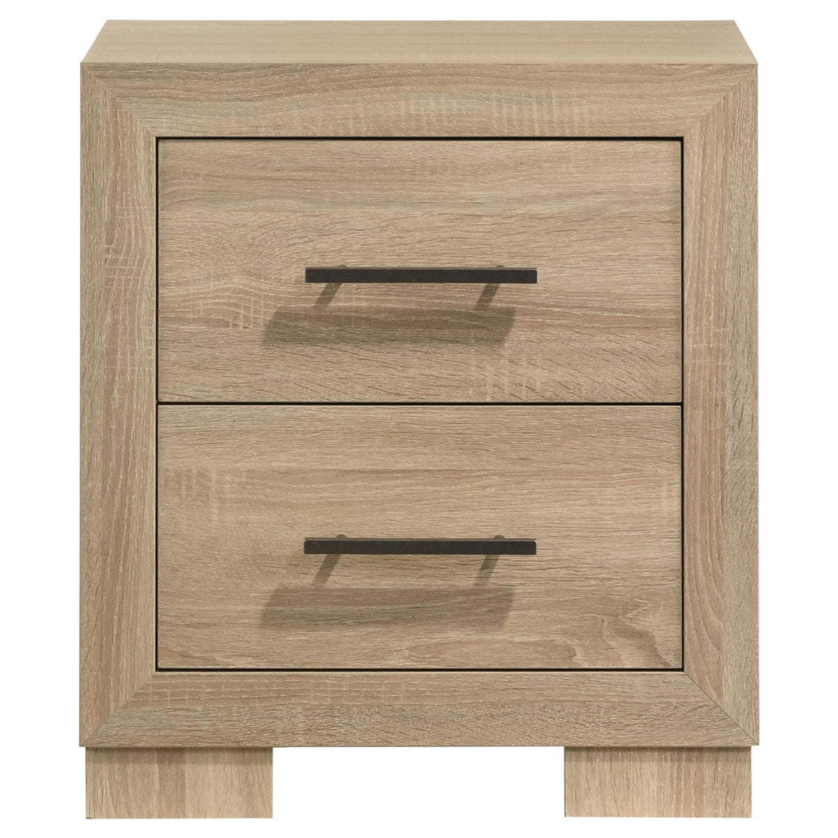 Arielle 2-Drawer Nightstand with Concealed Casters Light Oak