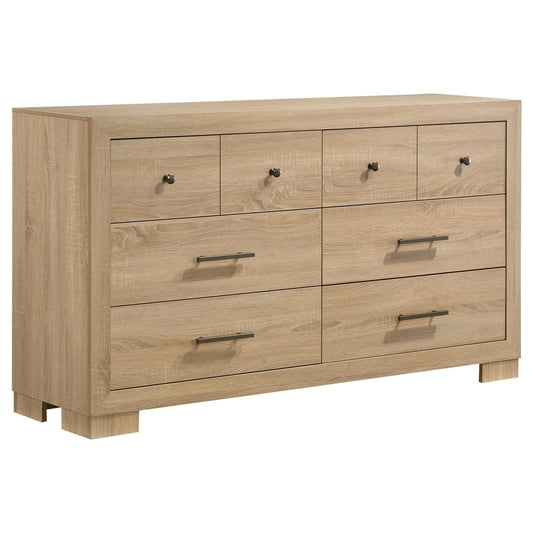 Arielle Bedroom Dresser with Mixed Hardware Light Oak
