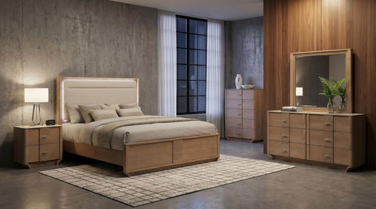Leanne Panel Bedroom Set - Light Oak