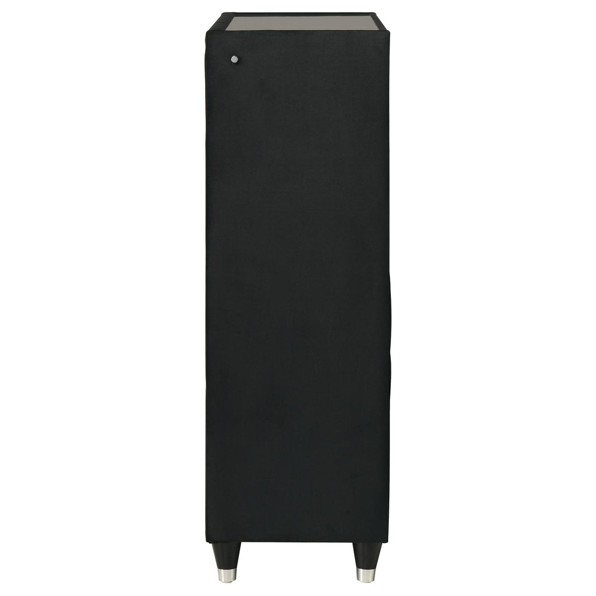Ravenne 5-drawer Velvet Upholstered LED Chest of Drawers Black