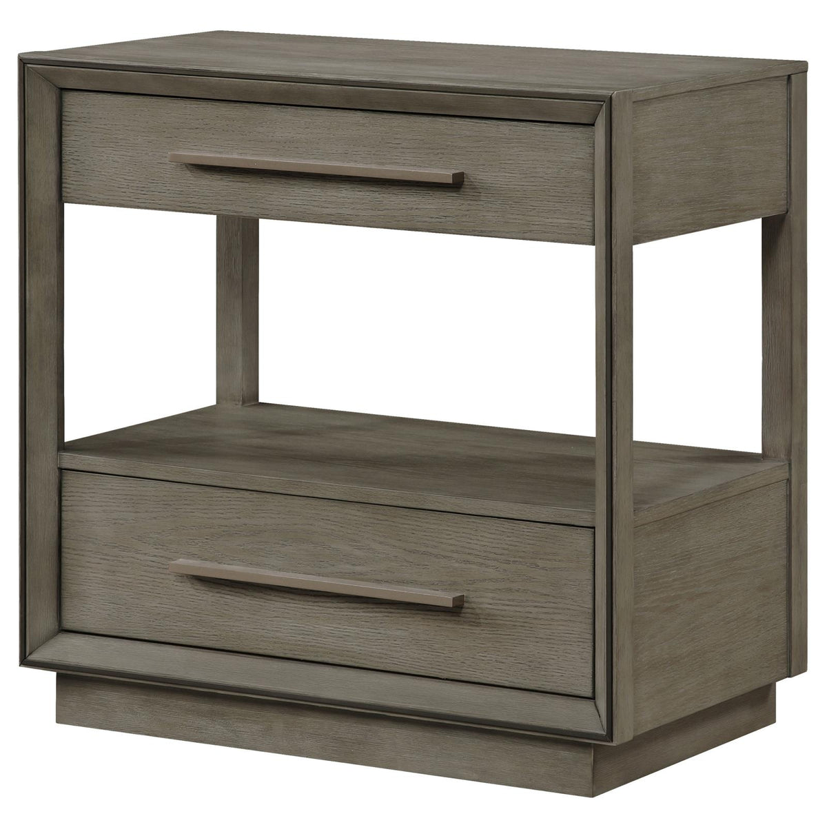 Durango 2-drawer Nightstand Bedside Table Taupe Oak