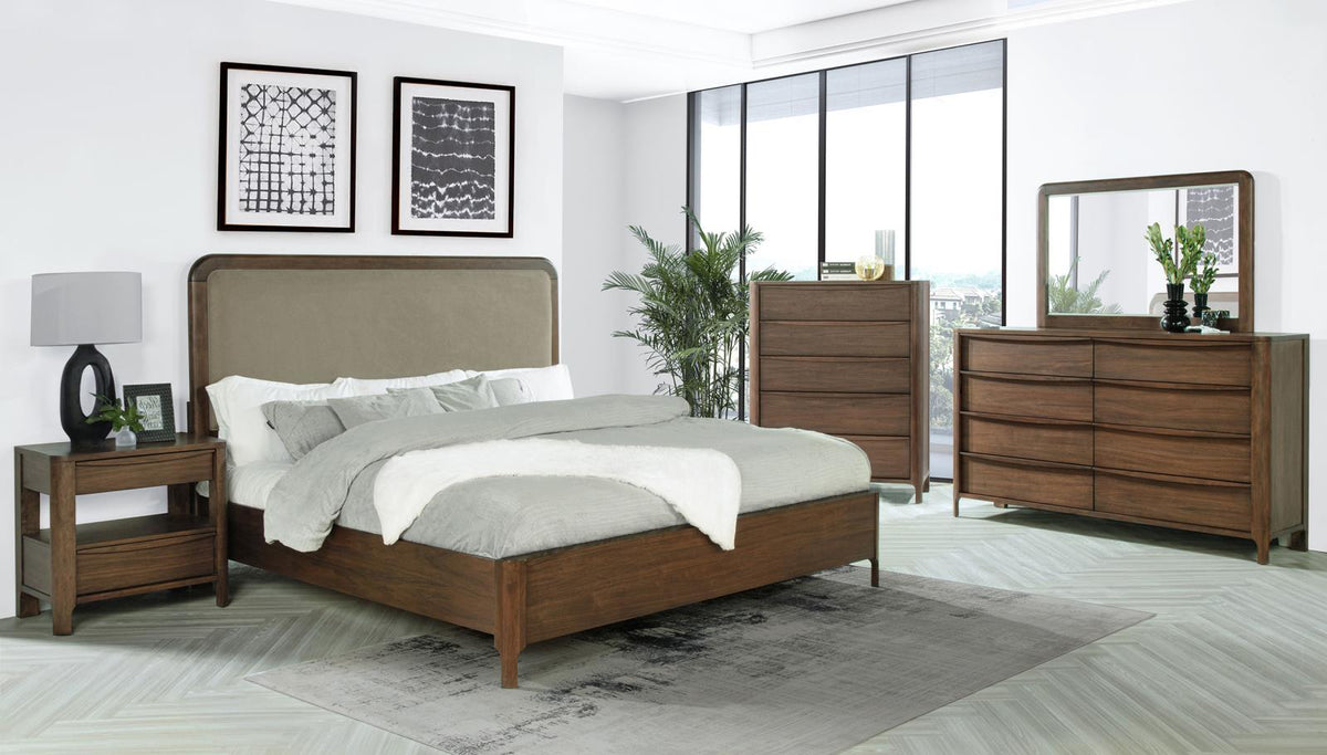 Maderia Panel Bedroom Set - Walnut