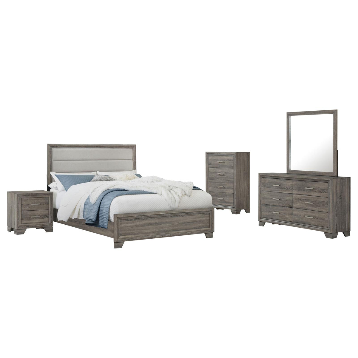 Wright Bedroom Set - Brown Oak