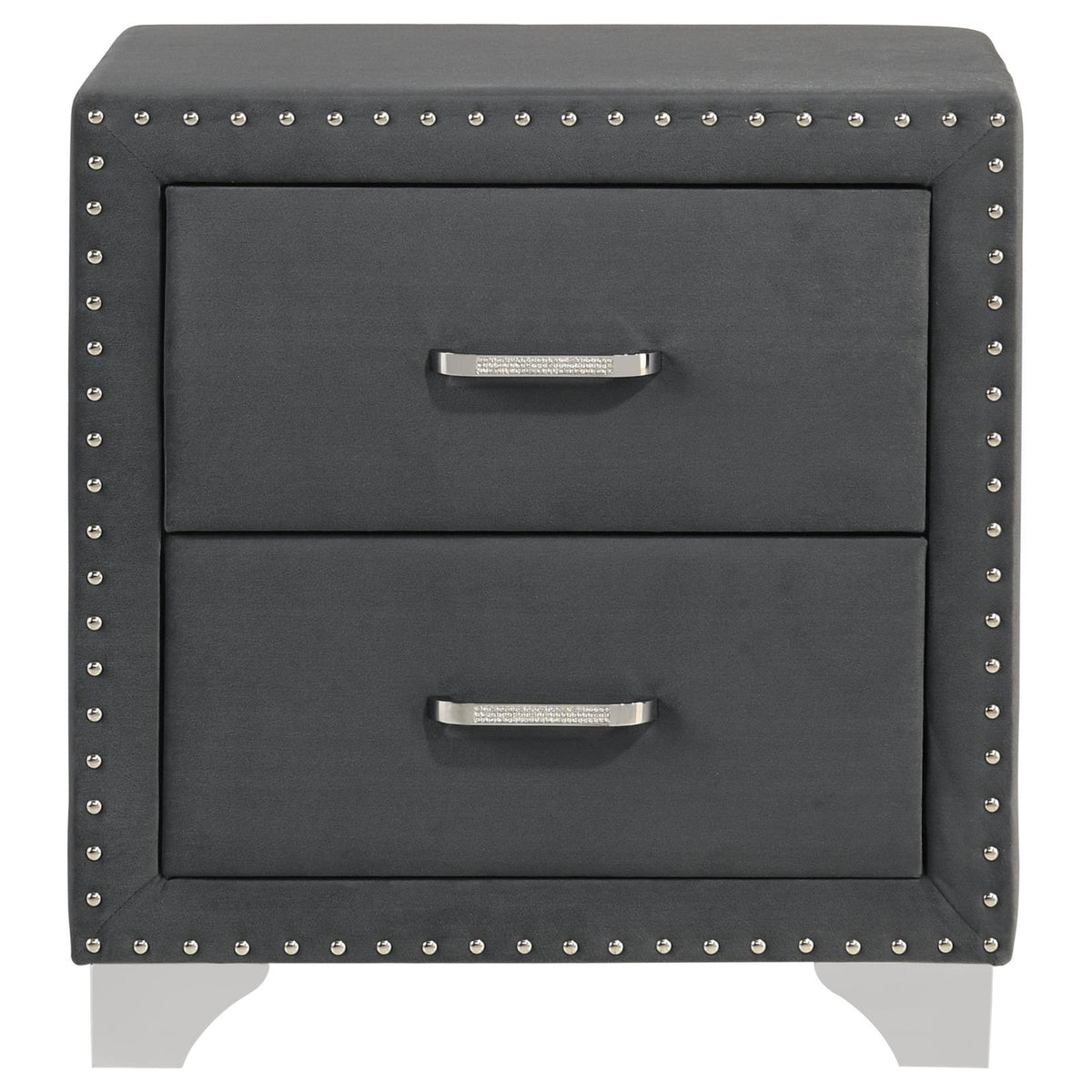 Melody Upholstered 2-drawer Nightstand Grey