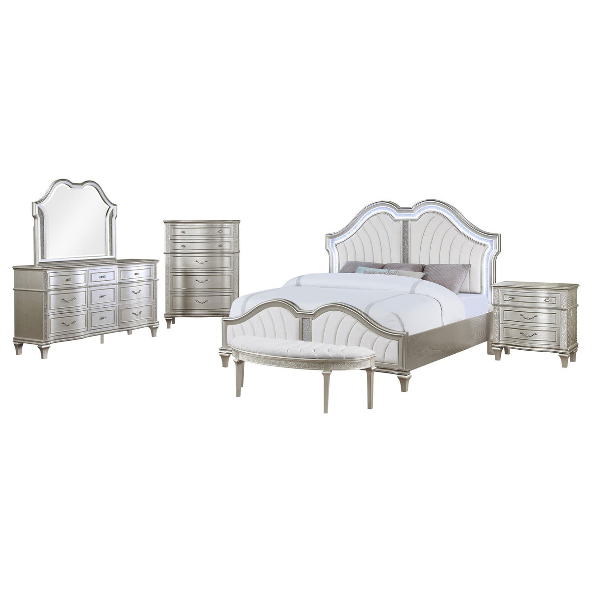 Evangeline Panel Bedroom Set - Silver Oak
