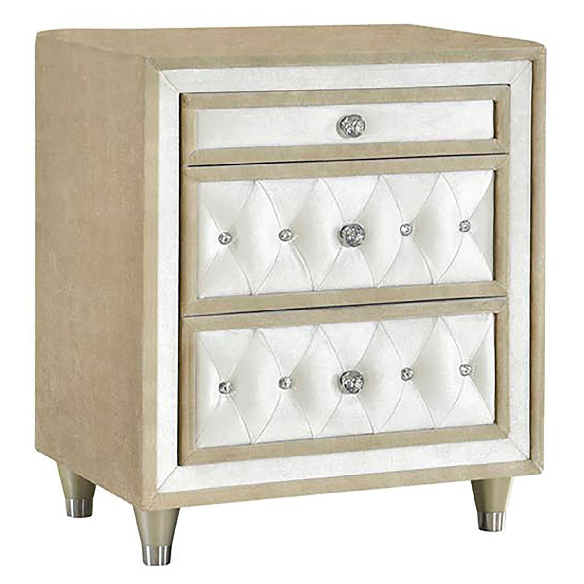 Antonella Panel Bedroom Set - Ivory / Camel