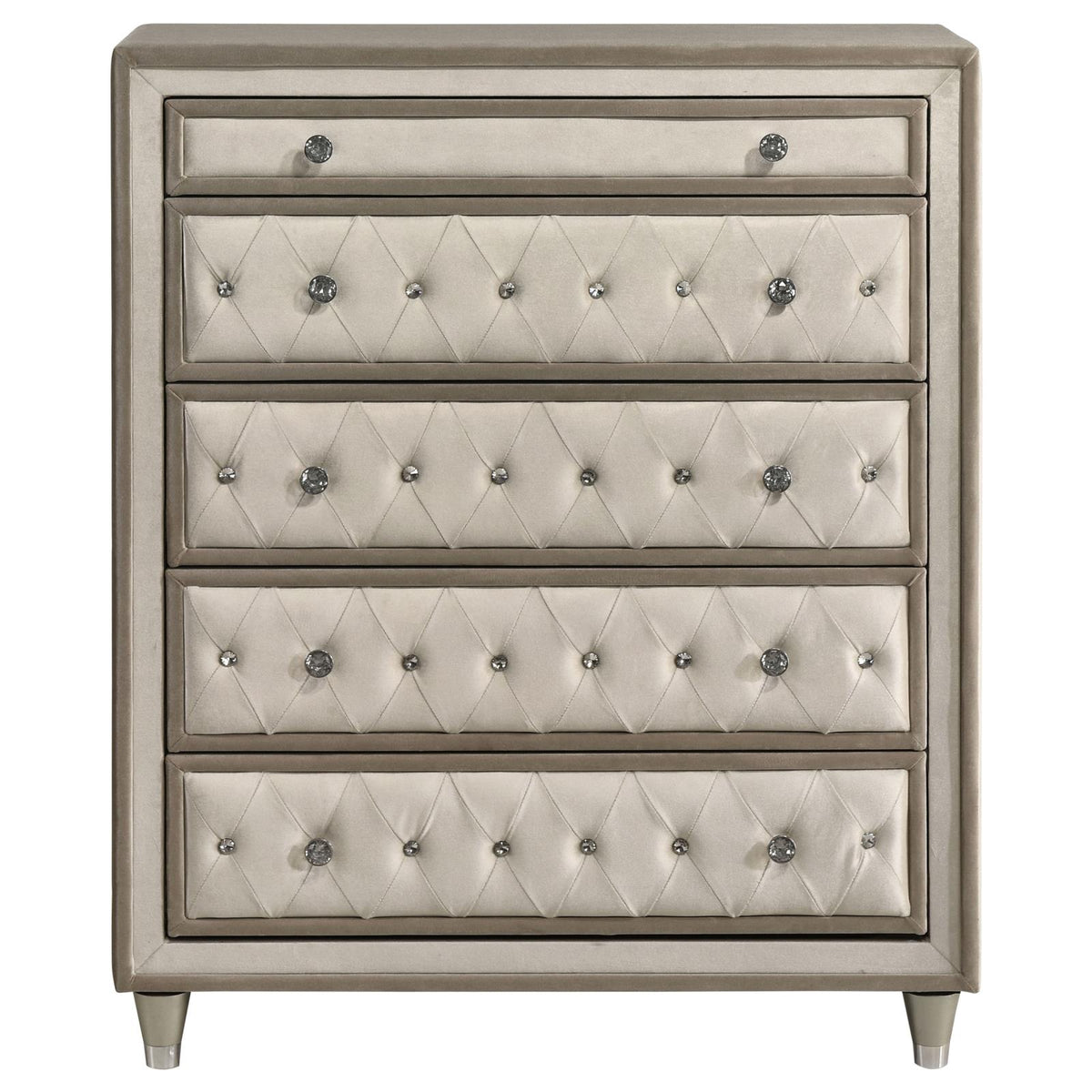 Antonella 5-drawer Bedroom Chest Ivory and Camel