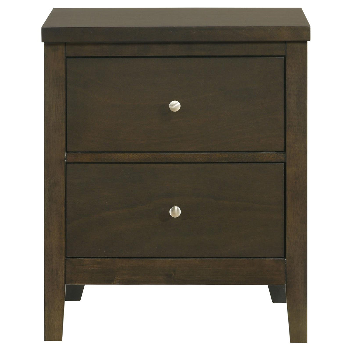 Wilkes Transitional 2-Drawer Nightstand with Metal Knobs Dark Cocoa