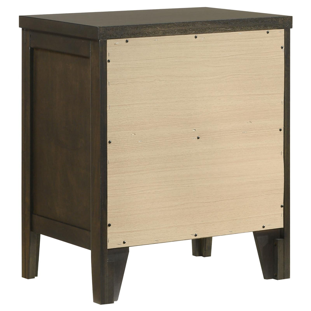 Wilkes Transitional 2-Drawer Nightstand with Metal Knobs Dark Cocoa