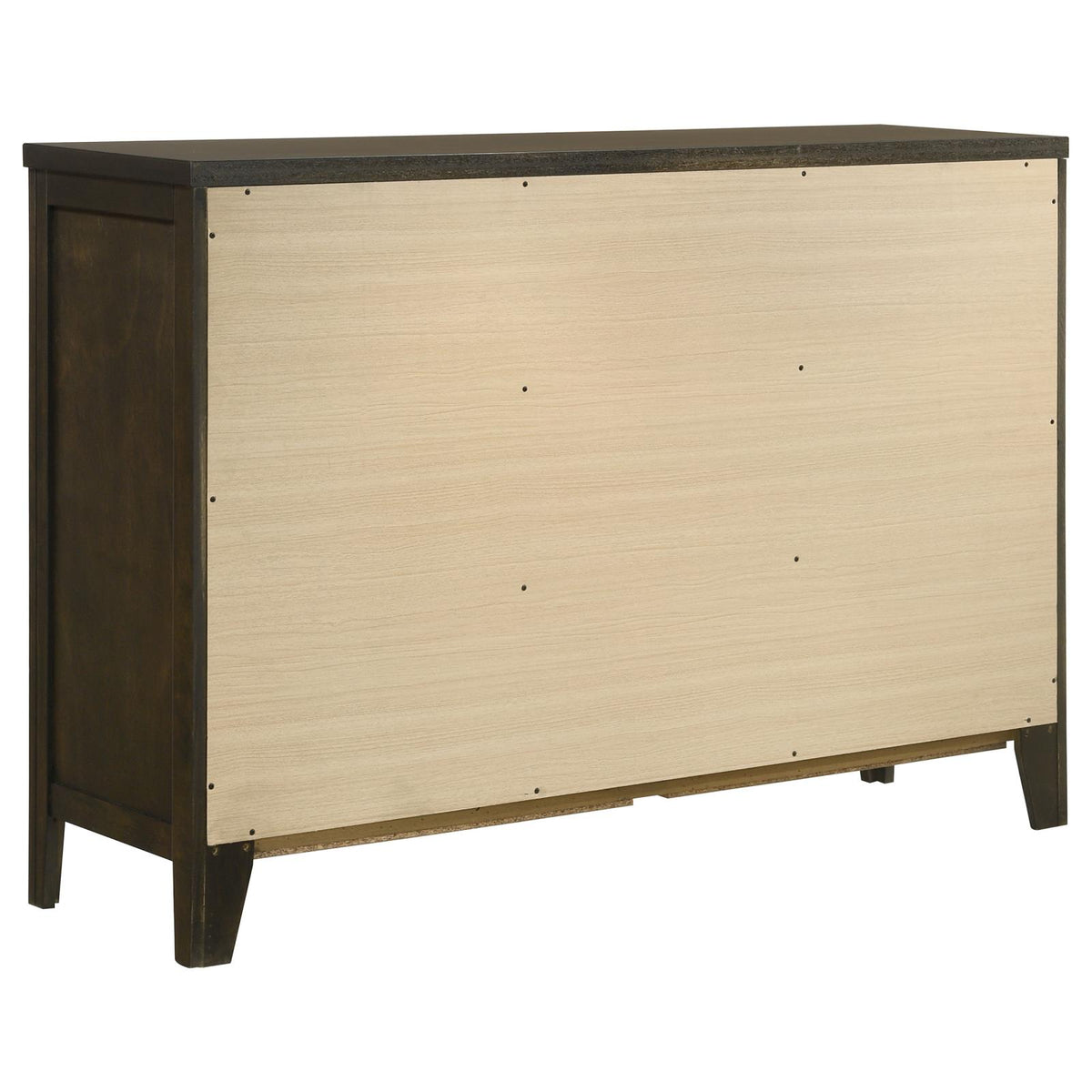 Wilkes Transitional 6-Drawer Dresser with Metal Knobs Dark Cocoa