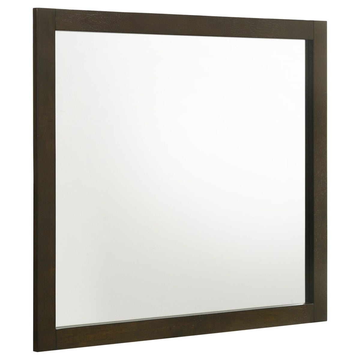 Wilkes Transitional Rectangular Wood-Framed Dresser Mirror Dark Cocoa