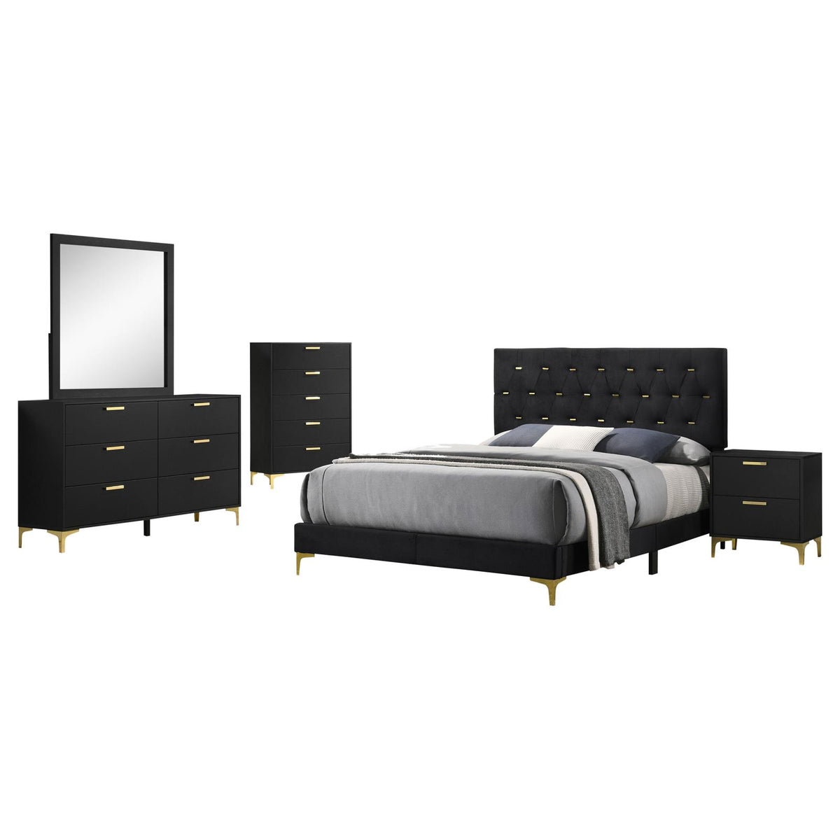 Kendall Panel Bedroom Set - Black