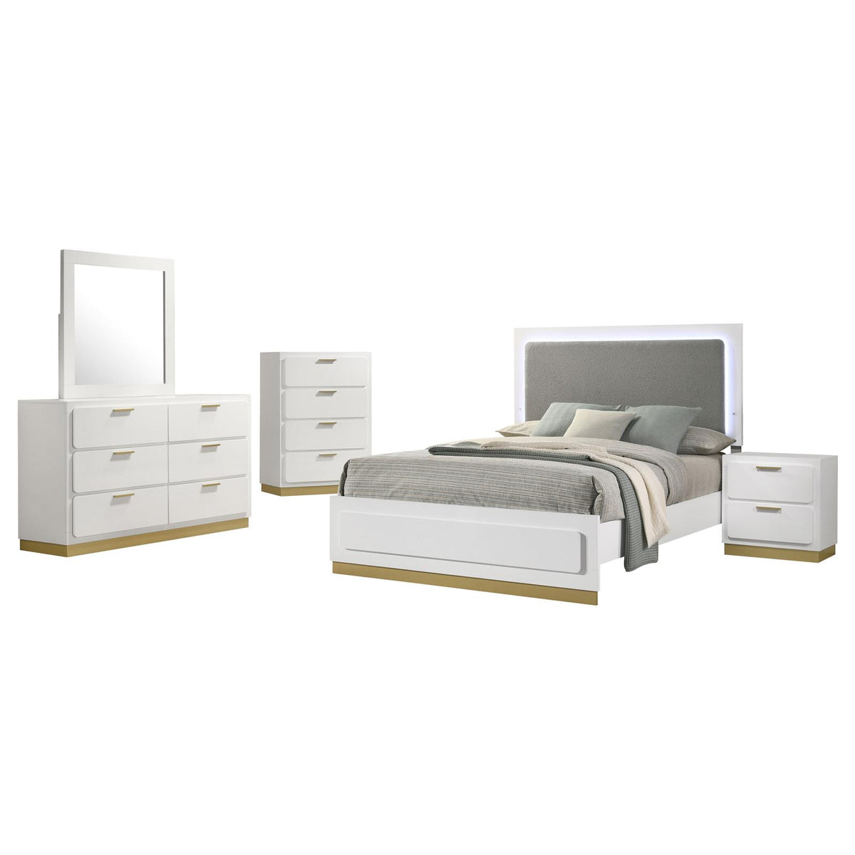 Caraway Panel Bedroom Set - White