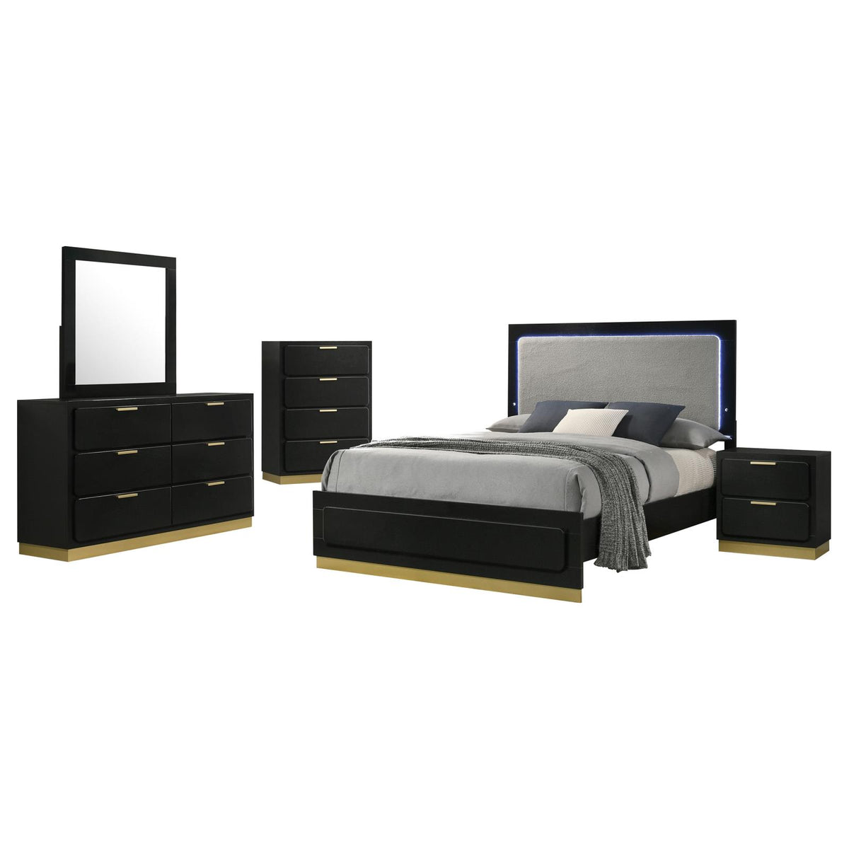 Caraway Panel Bedroom Set - Black