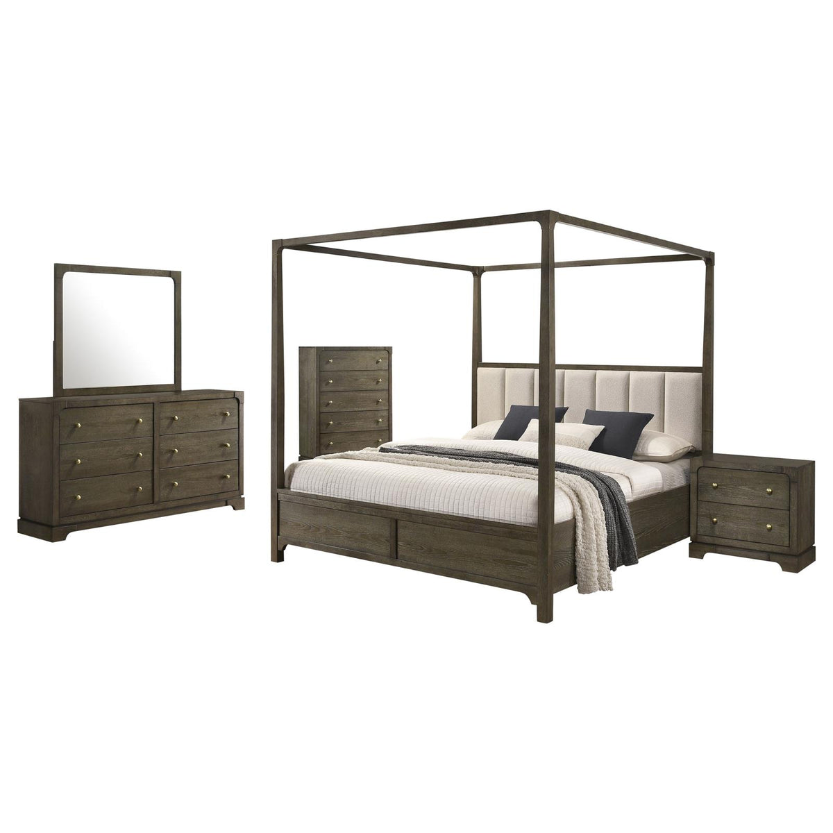 Gran Park Canopy Bedroom Set - Dark Cocoa