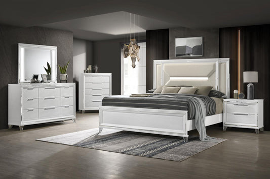 Marmore Panel Bedroom Set - White