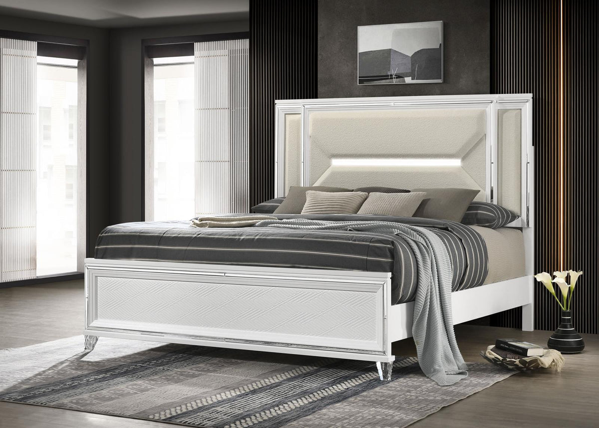 Marmore Panel Bedroom Set - White