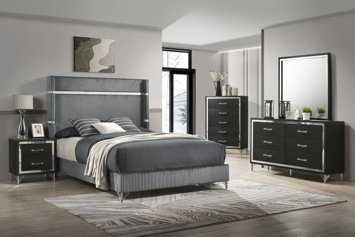 Lucia Bedroom Set - Grey / Black