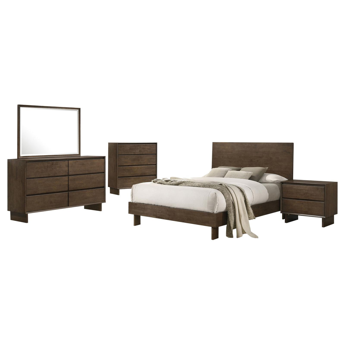Glenwood Panel Bedroom Set - Warm Brown