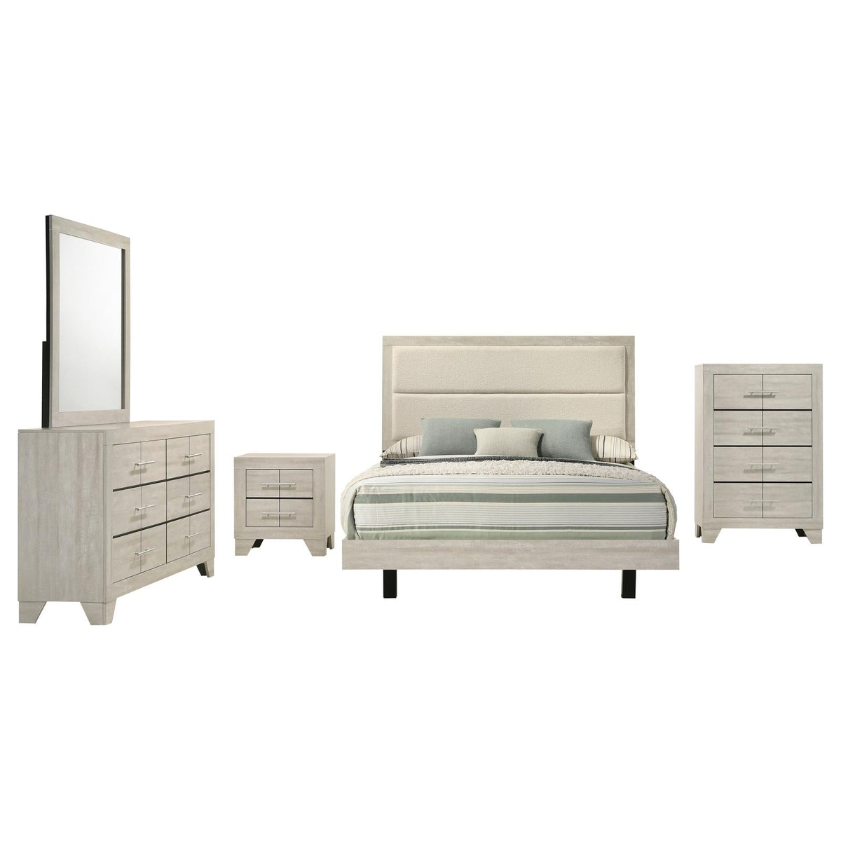 Trenton Panel Bedroom Set - Rustic Cream