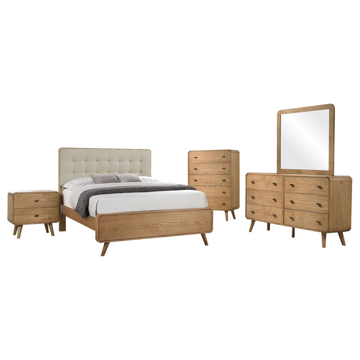 Robyn Platform Bedroom Set - Light Ash