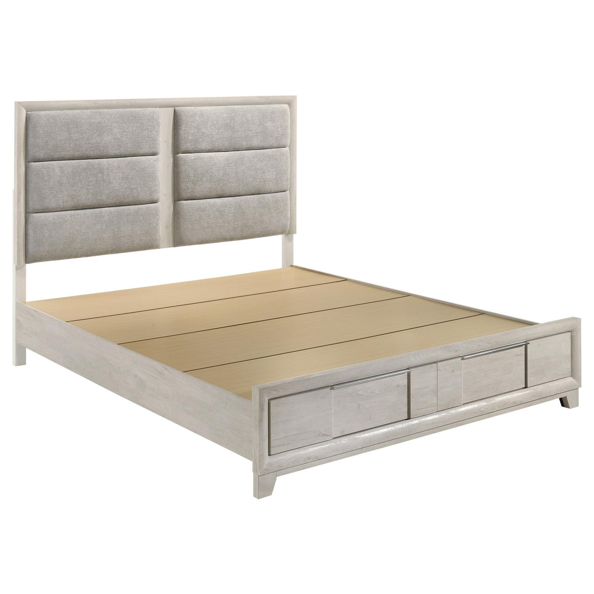 Farre Platform Bedroom Set - Washed Grey / Light Grey