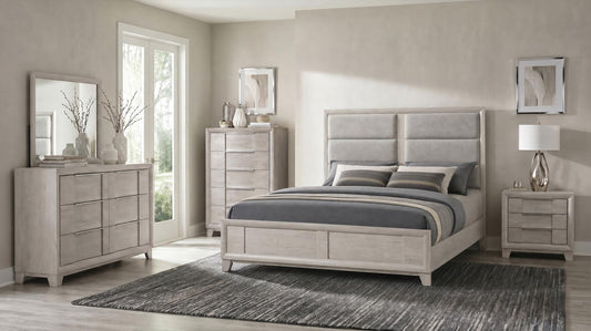 Farre Panel Bedroom Set - Washed Grey / Light Grey