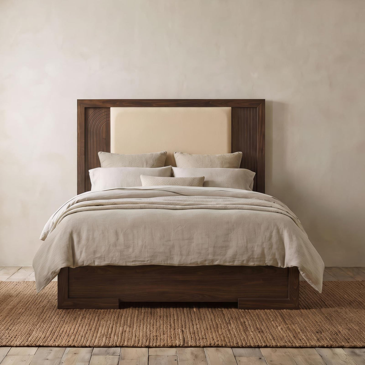 Etienne Panel Bedroom Set - Walnut / Vanilla