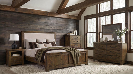 Doherty Panel Bedroom Set - Rustic Golden Brown / Light Brown