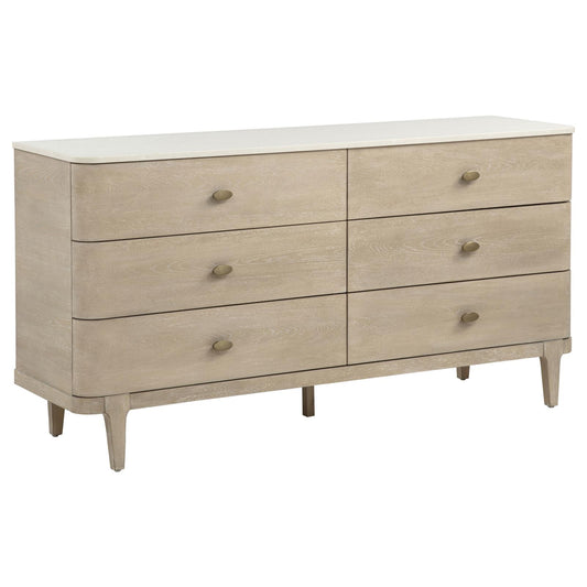Lucaire 6-drawer Dresser Cabinet Sandstone
