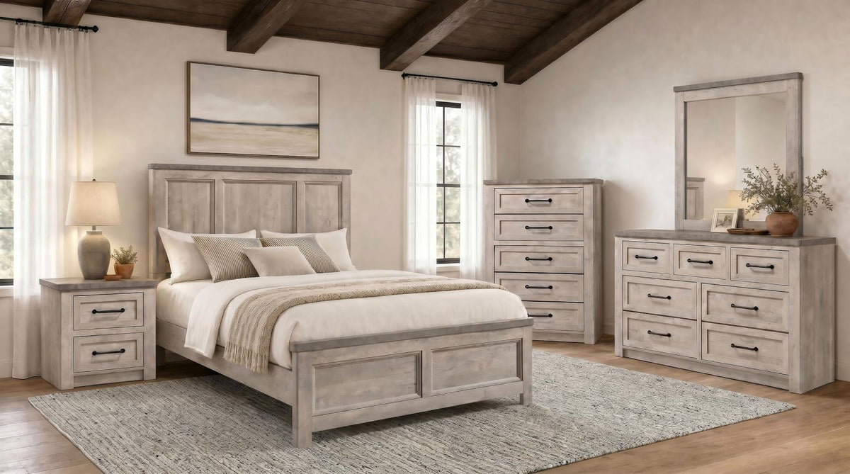 Nevado Panel Bedroom Set - Grey / Weathered Taupe