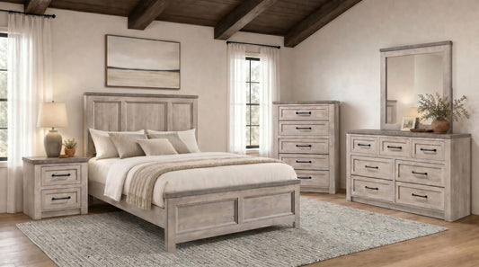 Nevado Panel Bedroom Set - Grey / Weathered Taupe