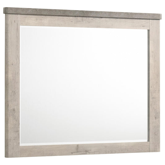 Nevado Farmhouse Beveled Dresser Mirror Grey and Weathered Taupe