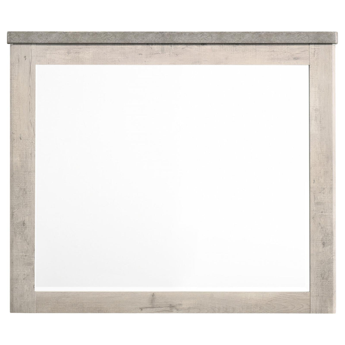 Nevado Farmhouse Beveled Dresser Mirror Grey and Weathered Taupe
