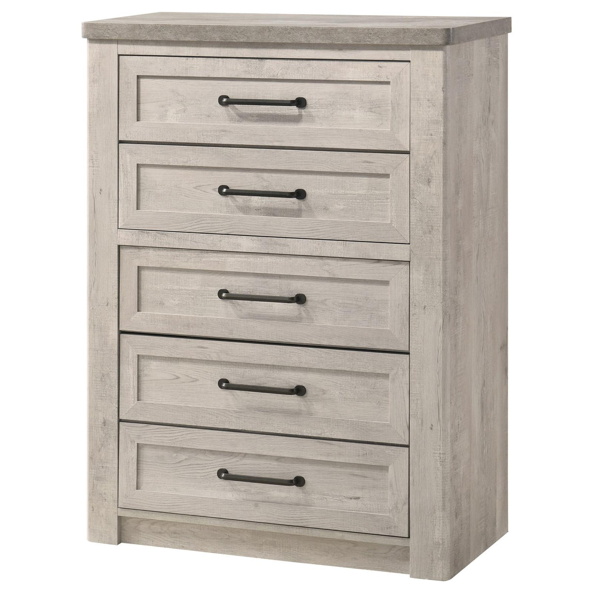Nevado Farmhouse 5-Drawer Chest Grey and Weathered Taupe