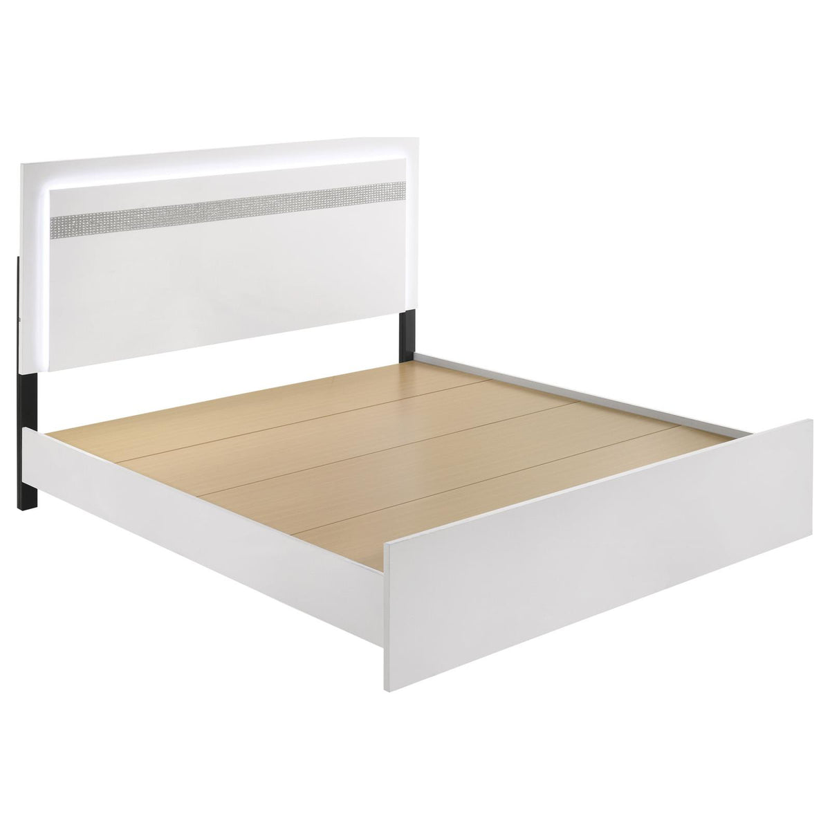 Viana Platform Bedroom Set - White High Gloss