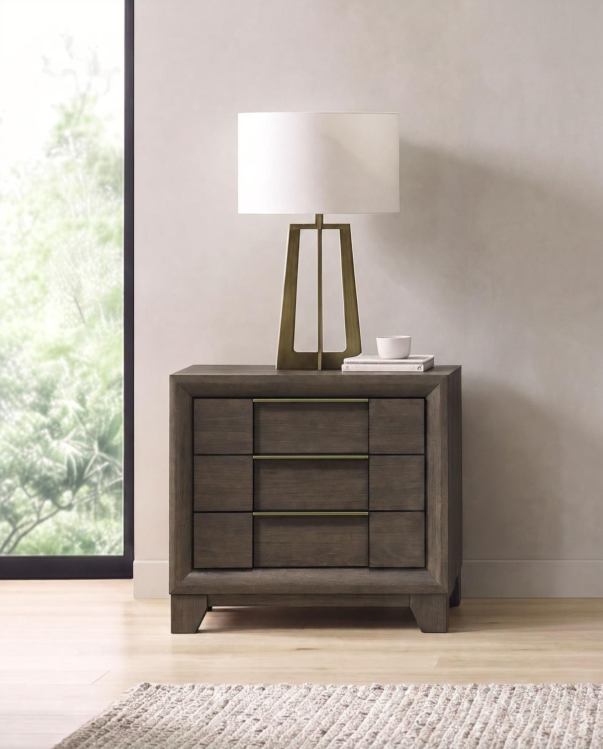 Farre 2-drawer Nightstand Bedside Table Dark Brown