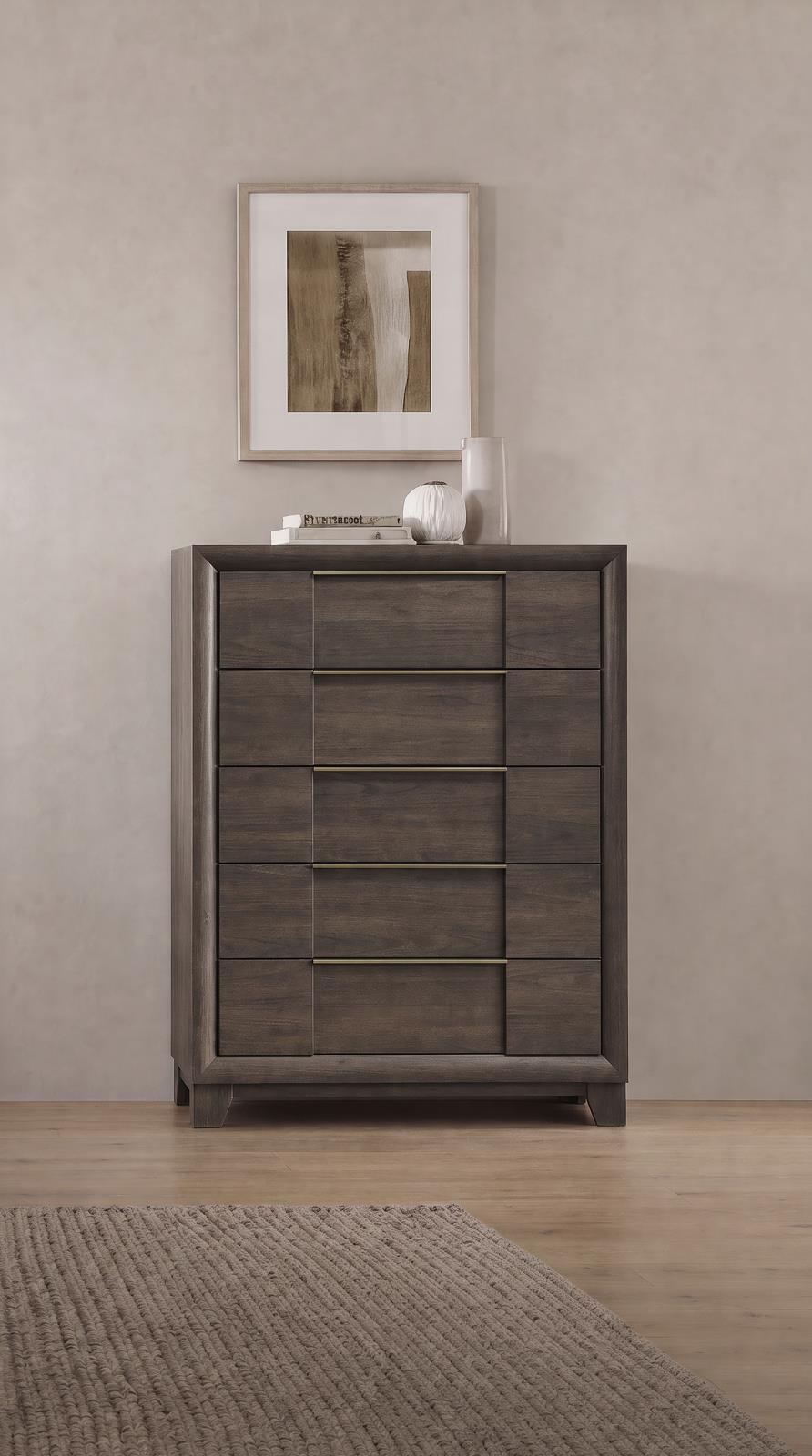 Farre 5-drawer Chest of Drawers Dark Brown