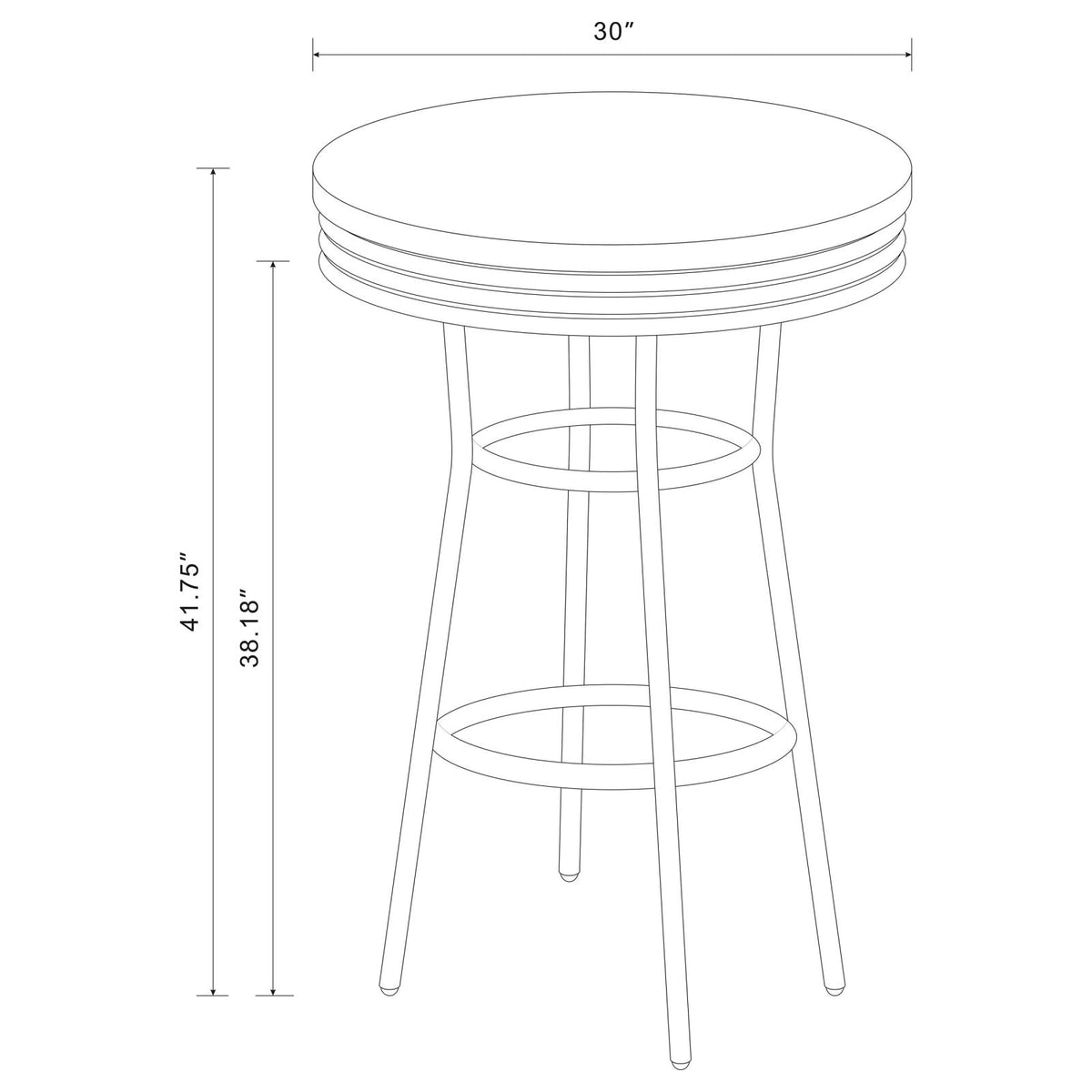 Retro Round 1950s Bistro Pub Bar Table Set White