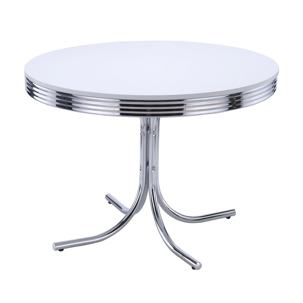 Retro Round Dining Table Set White and Black