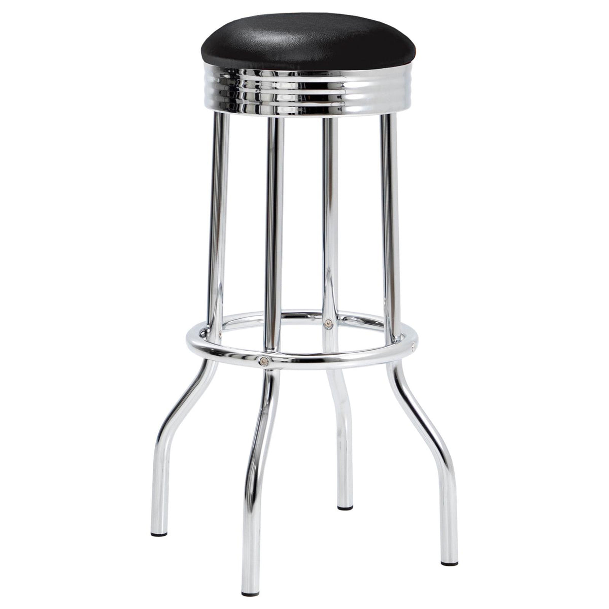 Retro Round 1950s Bistro Pub Bar Table Set Black