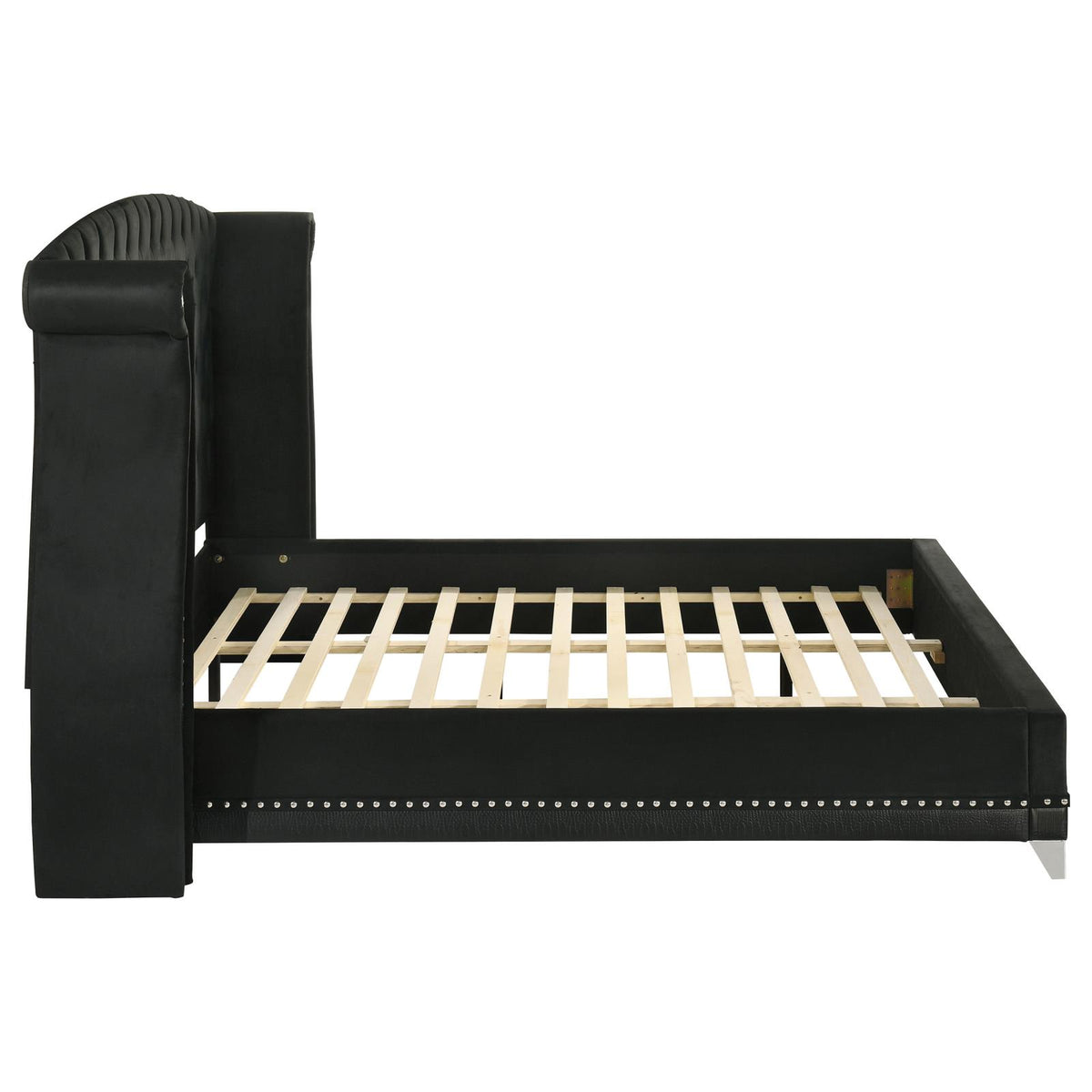 Barzini Upholstered California King Wingback Bed Black