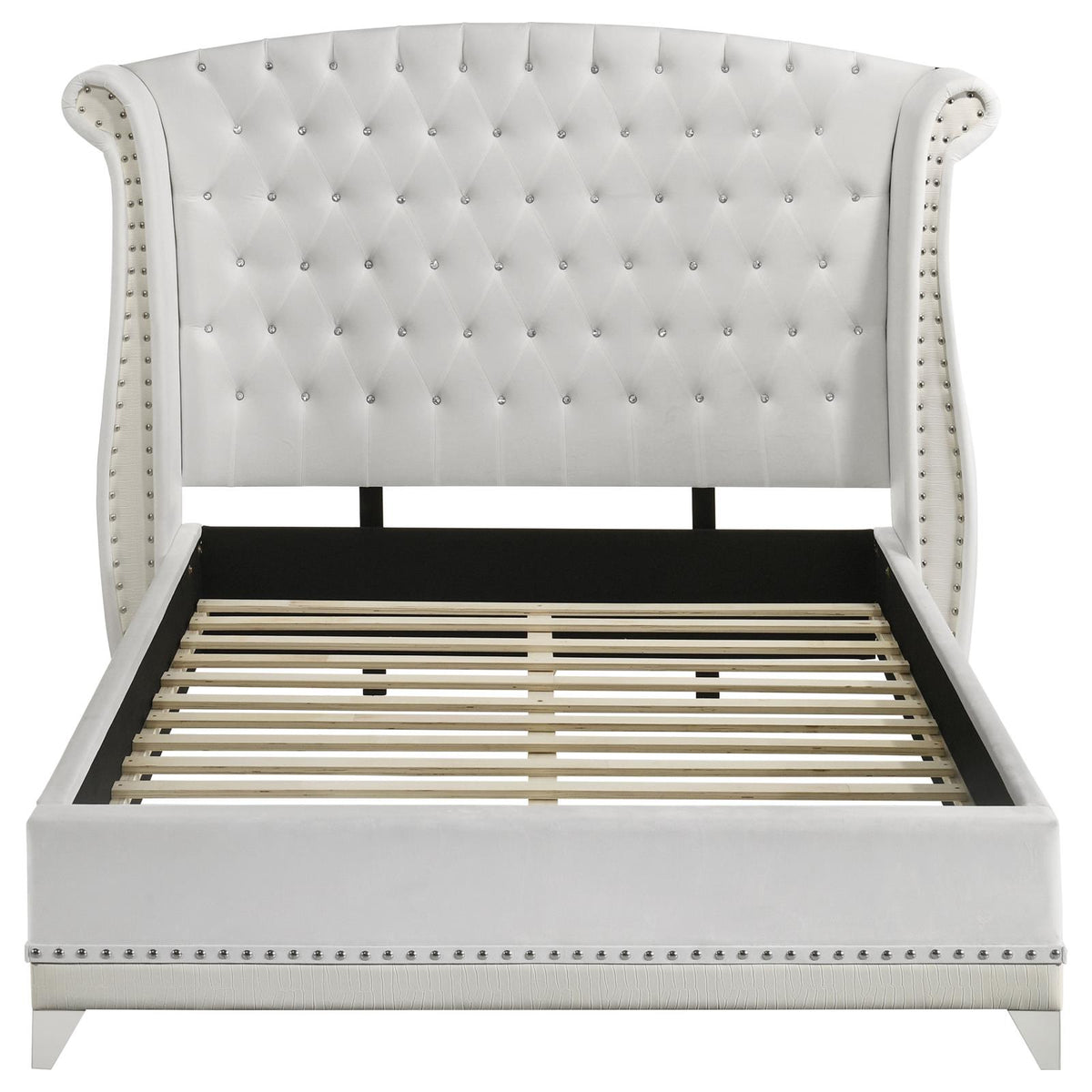 Barzini Upholstered Queen Wingback Bed White